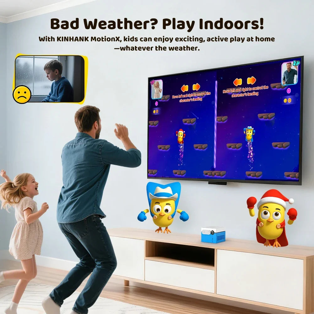 KINHANK MotionX Video Game Consoles with 30+Games for Kids & Families,Continuous Updates,Plug & Play Indoor Active Play System