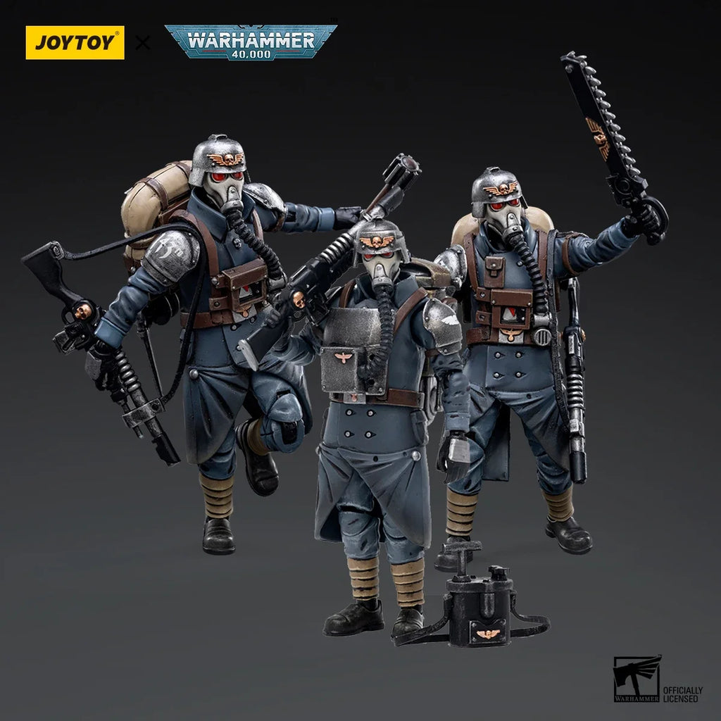 JOYTOY Warhammer 40K 1/18 Astra Militarum Death Korps of Krieg Veteran Squad Action Figure Model Toys For Collection Gift