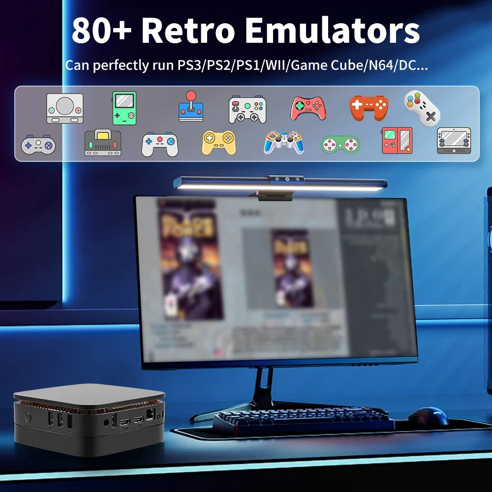 Retro Game Console Mini PC With 52000 Games 4K HD Windows 11 Pro For PS3/XBOX/PS2/PS1/WII/Sega Saturn/NES Portable Game Player