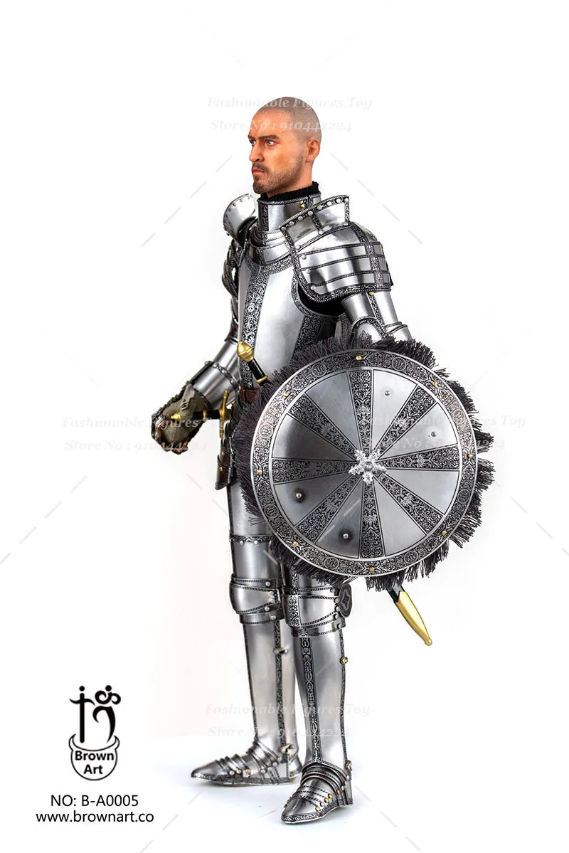 BROWN ART BA0005M 1/6 Men Soldier European German Duke Armored Soldier  Armored Soldier Stainless Steel Armor Weapon 12" Dolls