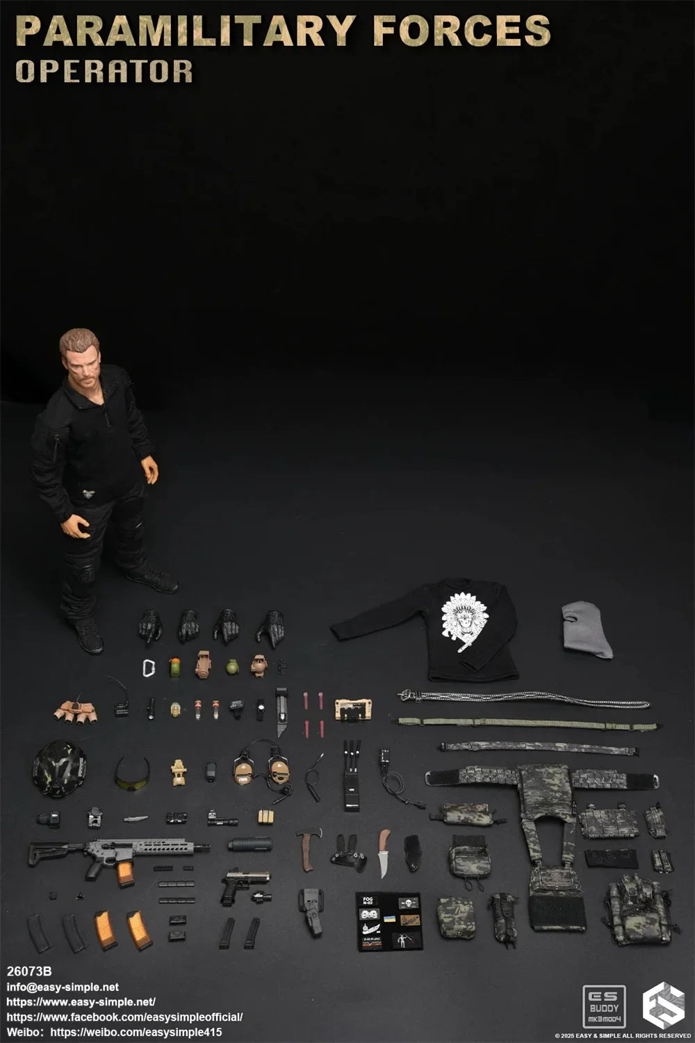 Maßstab 1:6 Zu verkaufen Easy&Simple ES 26073B ES 26073 FOG Soldier Doll Unit Operation Full Set Bewegliche Actionfigur ca. 30cm Geschenk
