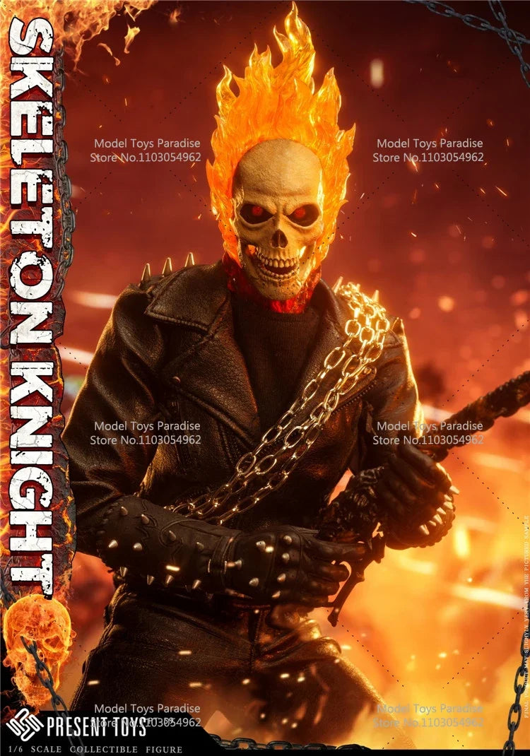 PRESENT TOYS PT-sp59 1/6 Collectible Men Soldier Ghost Rider Super Hero Skeleton Knight Full Set 12inch Action Figure Model Gift