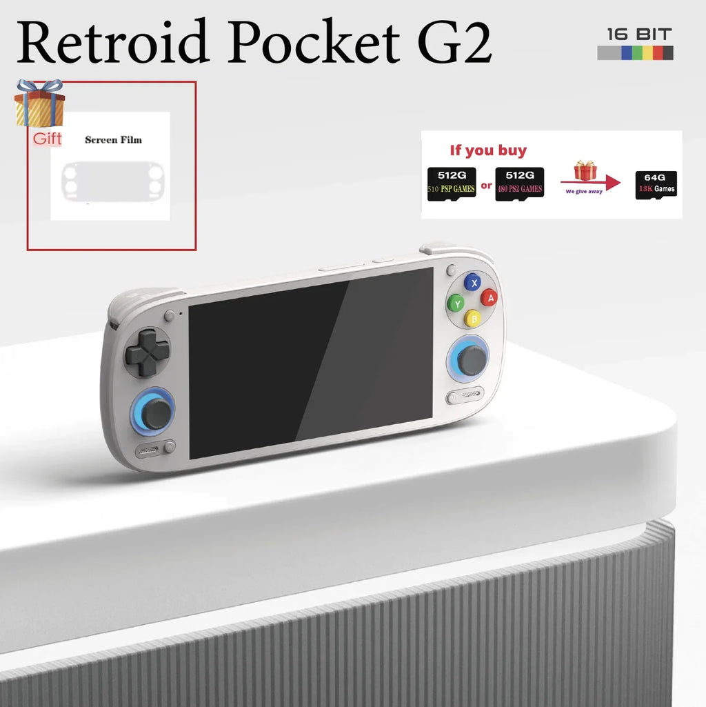 Retroid Pocket G2 Gen 2  RPG2 Retro Handheld Video Game Console Video Player 5.5 Inch AMOLED Adreno A22 Android 15 512G PSP PS2