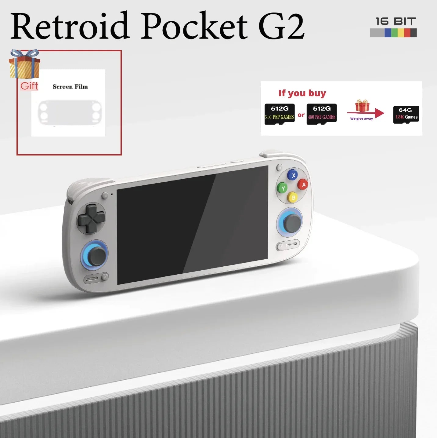 Retroid Pocket G2 Gen 2  RPG2 Retro Handheld Video Game Console Video Player 5.5 Inch AMOLED Adreno A22 Android 15 512G PSP PS2