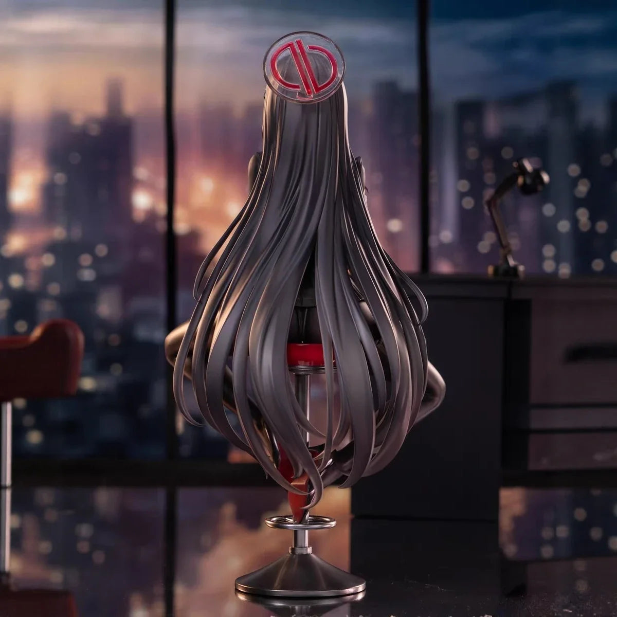 Blue Anime Girl Figure Desktop Decoration Gng PC Case Ornament Constant orm School Girl Collectible Statuette PVC Model