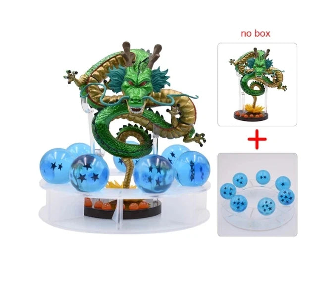 DBZ Anime Shenlong Figures Set Esferas Del Dragon and 7 Stars Dragon Crystal Balls 3.5cm Shelf Figurine Collection Model Toys