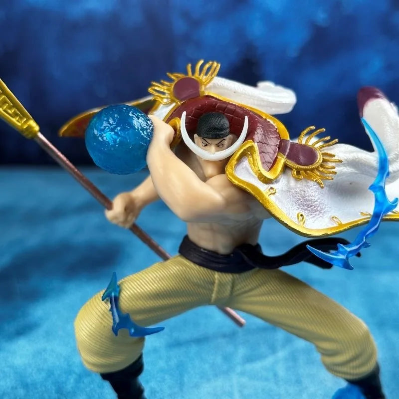 Bandai One Piece 11cm LX White Bearded One Piece Battle Pose Statue Scene Model Anime Character Box Set Handmade