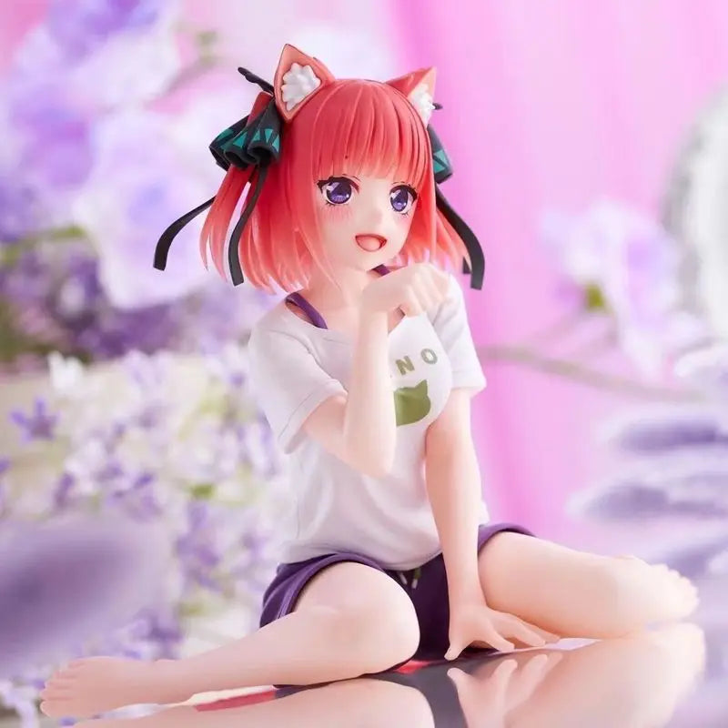 Five Equal Flower Wedding Bride Nakano Nino Cat Home Outfit Anime Figure Ornament Boy Gift