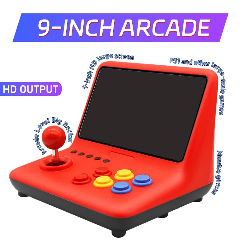 Coopreme A12 9-Inch IPS Large Screen Arcade Game Console with 5000 Games Double Joystick Desktop GBA Small Console for Gaming