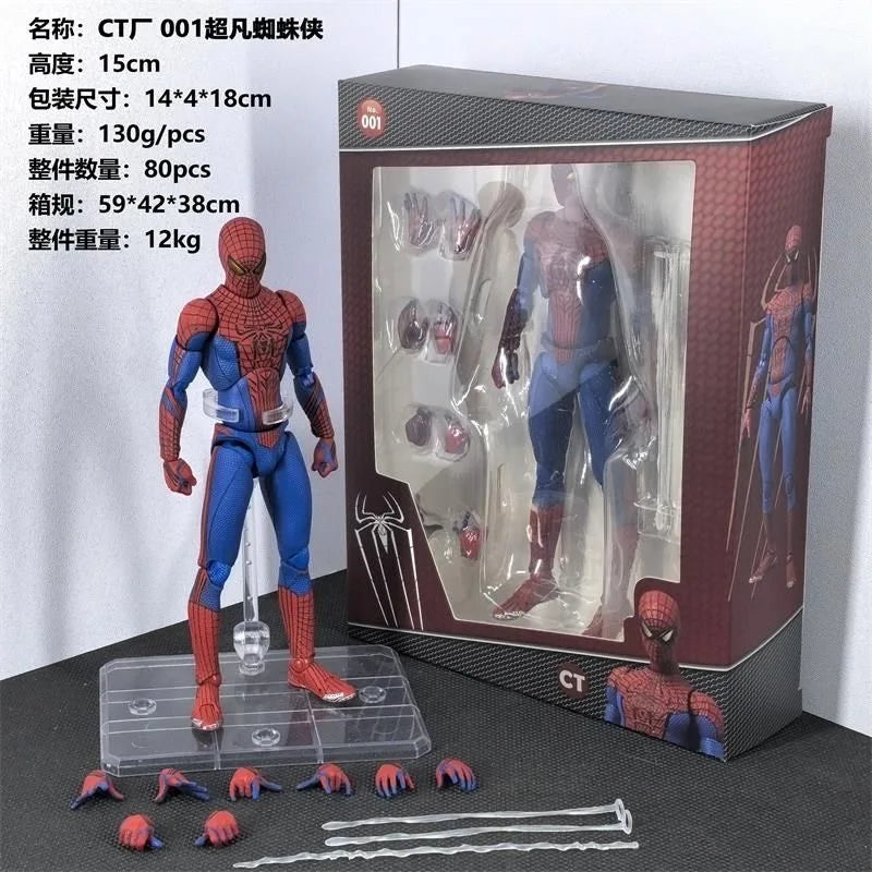 Ct Toys Mafex 001SpidermanPeter Parker Andrew Garfield The Amazing Spider-Man Shf Anime Action Figure Figurine Toys Customized