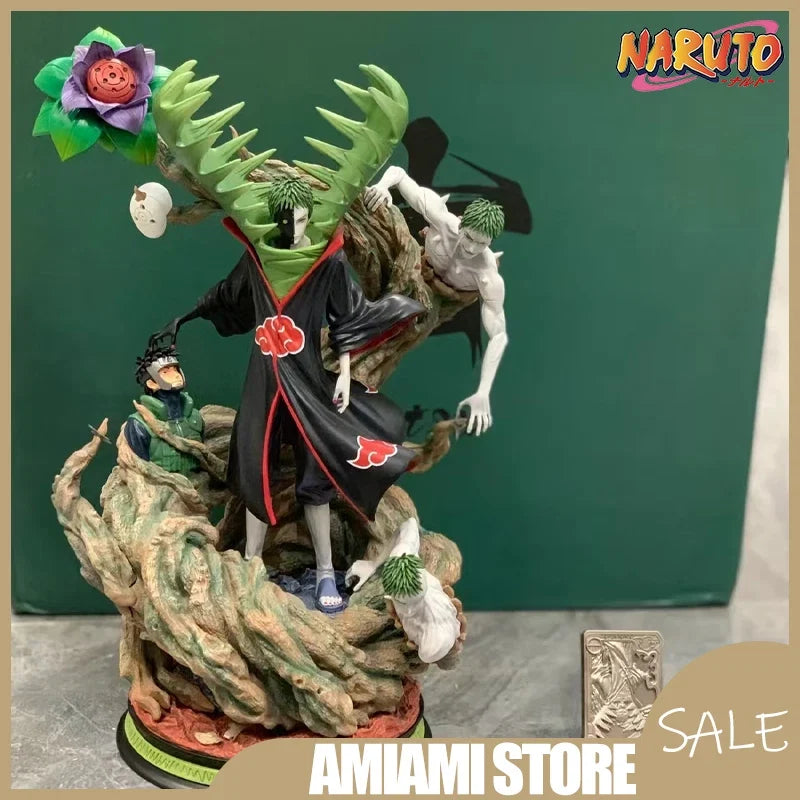 32cm Naruto Akatsuki GK Tobi Obito Zetsu Dual Head Sculpture Figure Model Anime PVC Statue Collection Desktop Decor for Gift Toy