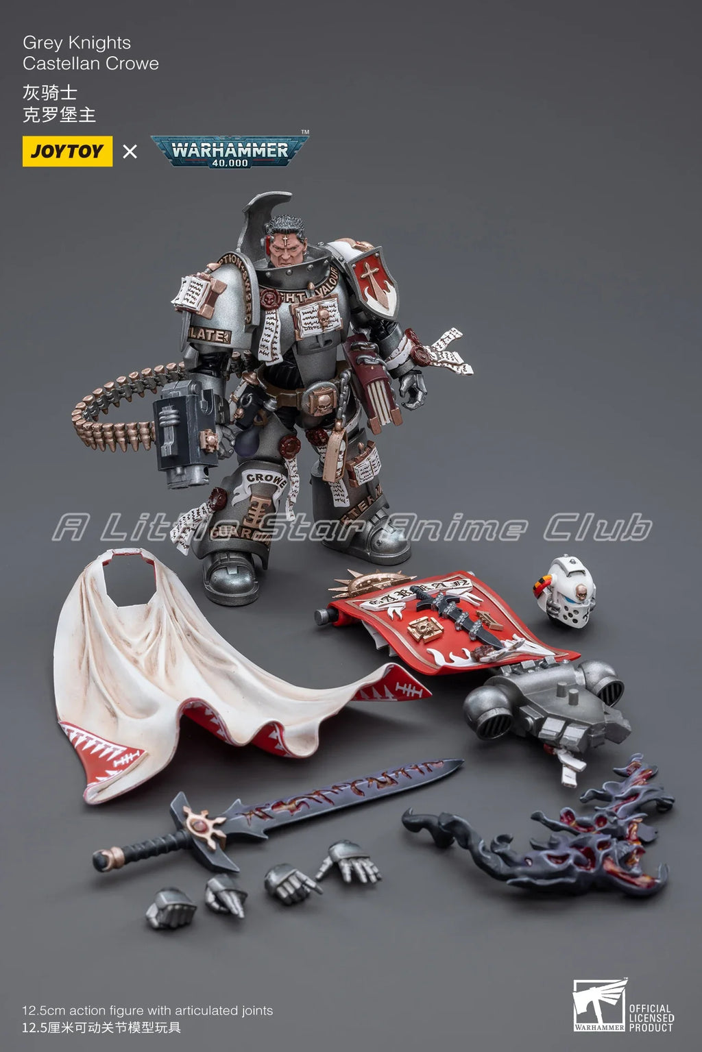 In Stock Original JOYTOY 1/18 Action Figure WARHAMMER 40000 Grey Knights Castellan Crowe Animation Figure Model Collection