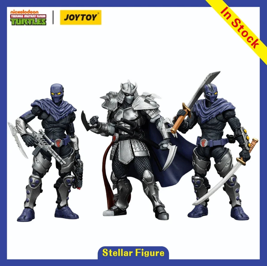【SF】JOYTOY 1/18 Action Figure TMNT-Shredder Foot Clan A B 3pcs Model Toys Gifts Collection Ornaments