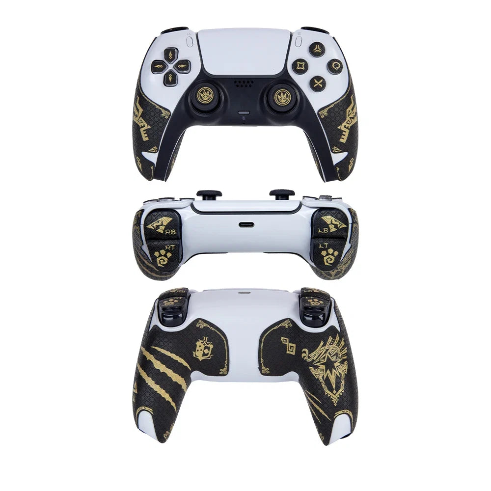 FINALORD Controller Performance Grip Tape Compatible With PS5 DualSense Wireless Gaming Handle,Buttons,Non-Slip Tape(Gold)