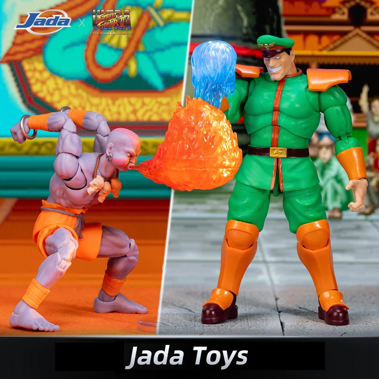 JADA Toys Action Figures Street Fighter Dhalsim / M. Bison Collector's Exclusive Edition SDCC