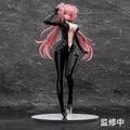 Anime Miss Lizzy Agent Figur Schwarzer enger Anzug Rosa Haare PVC Statue Glatte Oberfläche Bemalt Schreibtischdekoration für Anime-Fans Großhandel