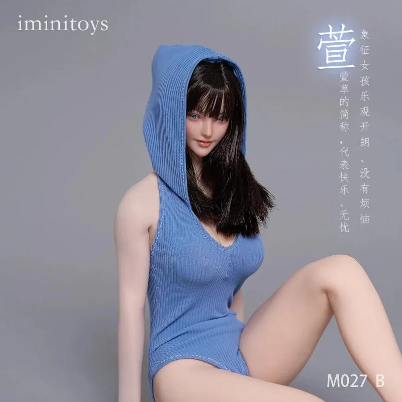 Presale Iminitoys M027 1/6 Beautiful Girl Xuan Head Sculpt Movable Eyes for 12-inch Female Soldier Action Figure Body