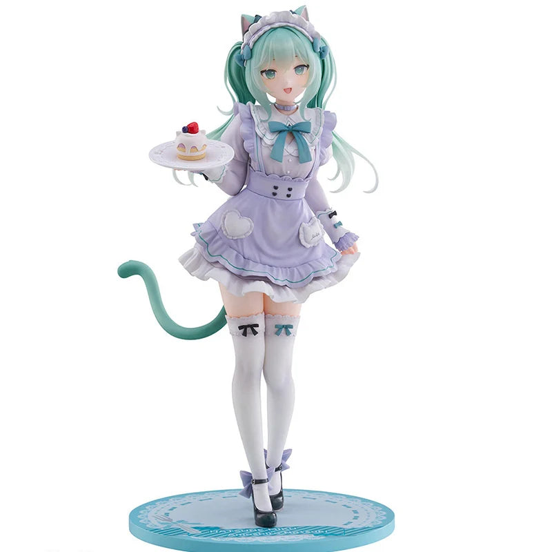 FuRyu F:NEX Nachoneko 1/7 Hatsune Miku X Nachoneko Cat Ear Maid Dress PVC 25CM Anime Actionfiguren Modellsammlung Spielzeug