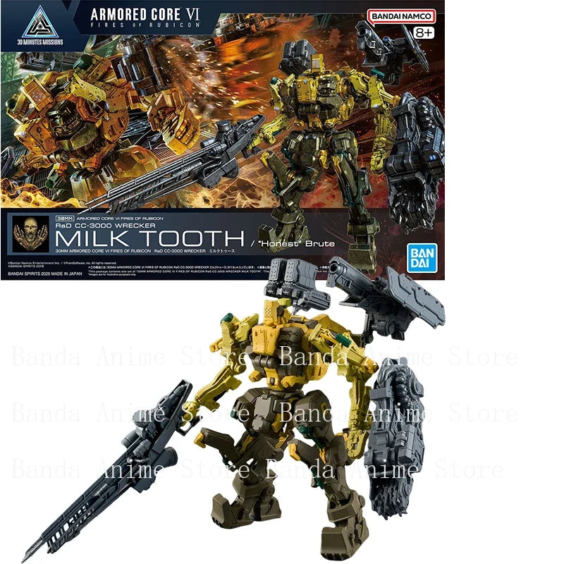 Bandai Genuine 30MM ARMORED CORE Ⅵ RaD CC-3000 WRECKER MILK TOOTH & BD-011 MELANDER Anime Action Figure Assembly Model Toy Gift