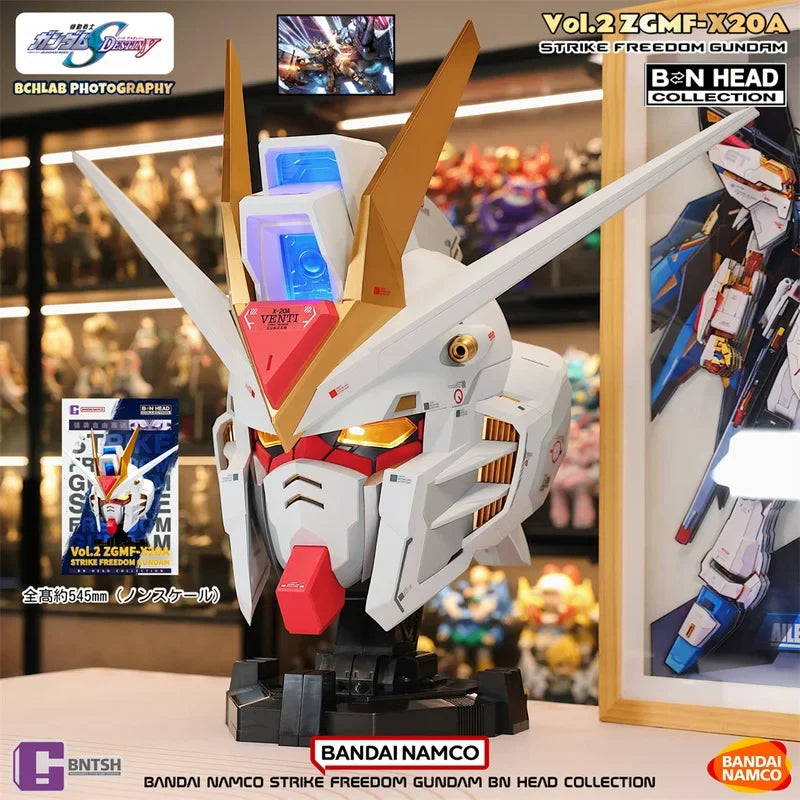 Bandai Original Bn Head Collection Vol.2 Strike Freedom Gundam Anime Action Figure Assembly Model Toys Birthday Gift for Boys