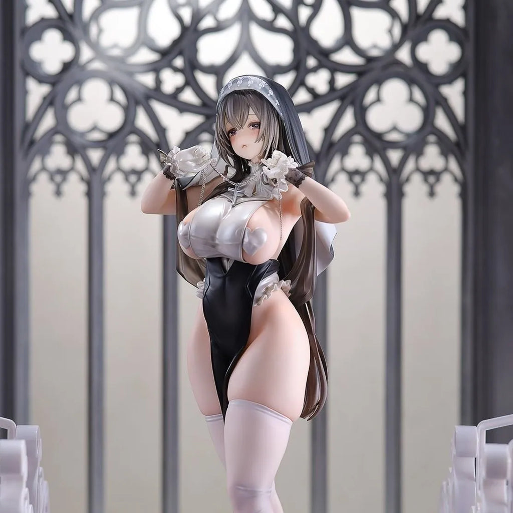 Sexy Anime Nun Figure Desktop Statue Collectible Model for Adults Kawaii
