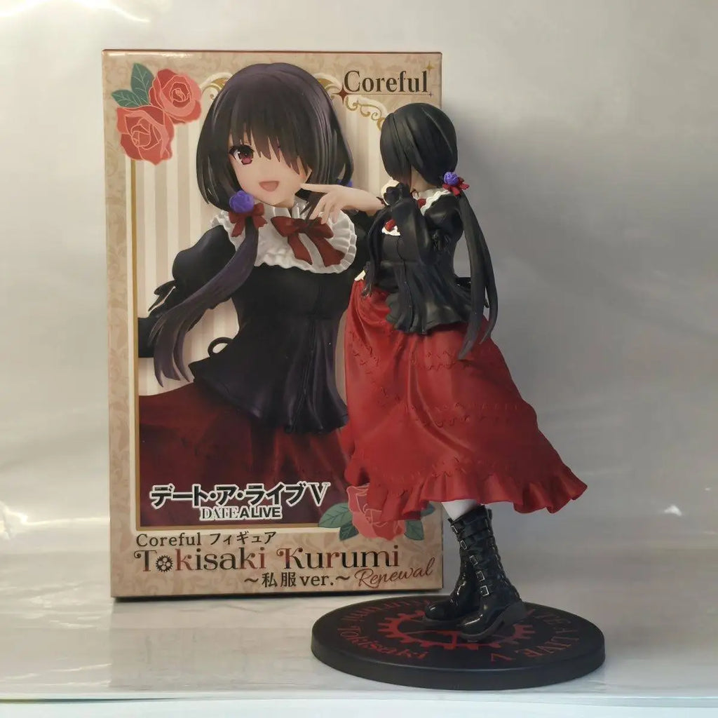New DATE A LIVE Tokisaki Kurumi Anime Figure Cute Girl Model Toy PVC Black Dress Dress Up Standing Model Car Model Ornaments Toy
