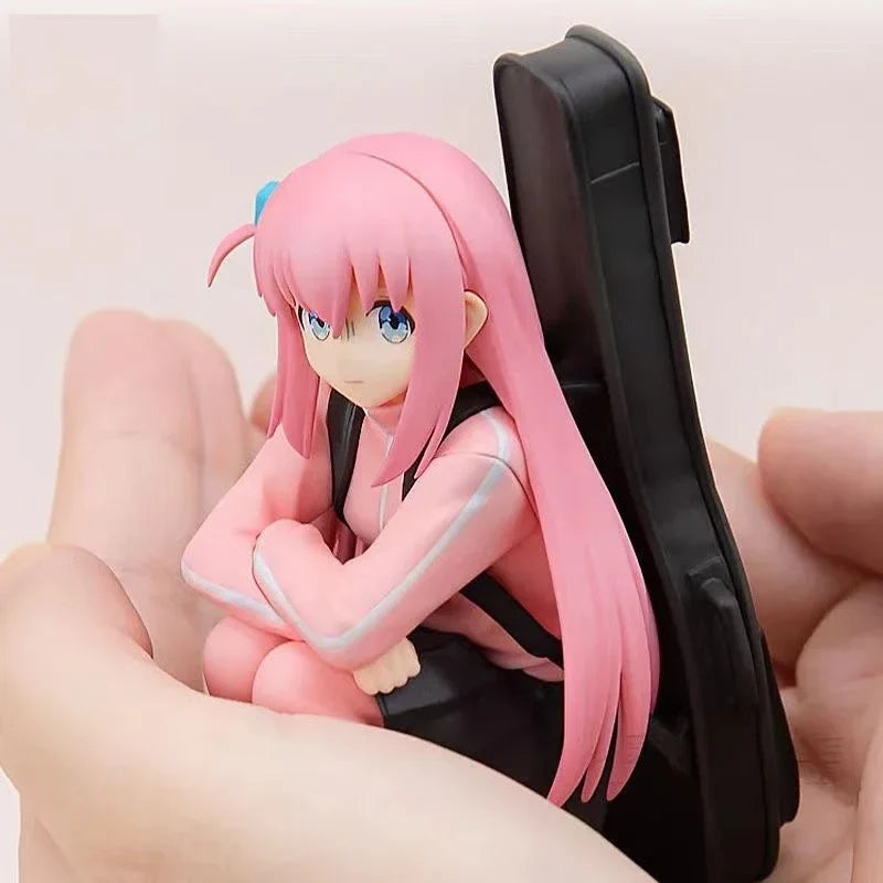 BOCCHI THE ROCK! Anime Gotoh Hitori Figures Sitting Guitar Gotoh Hitori Doll Action Figure Collect Model PVC Toys for Children