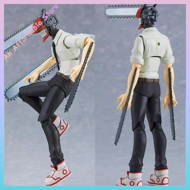 Chainsaw Man Figma 586 Anime Action Figure - Denji And Pochita Collectible Toys for Boys Display And Play Gift Idea
