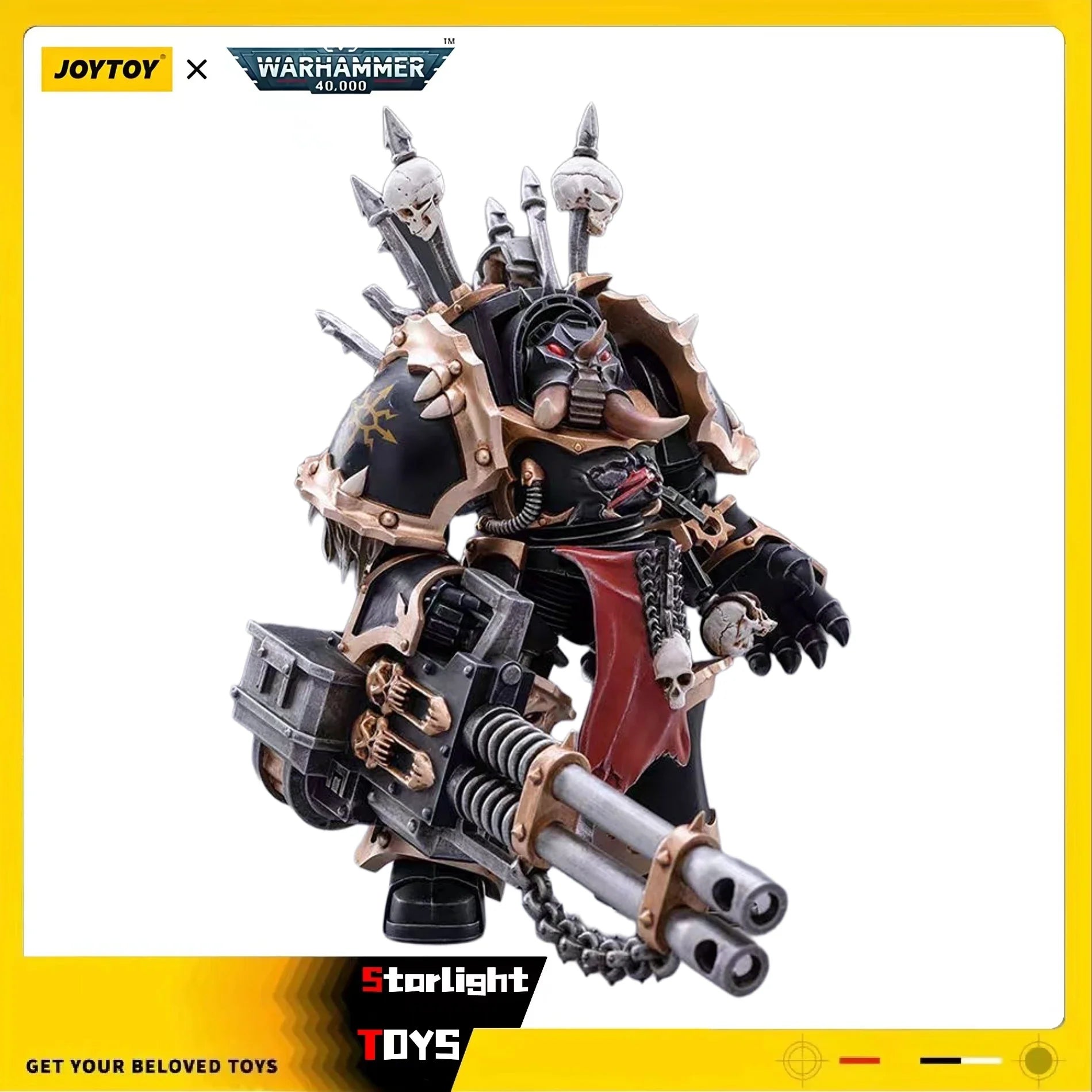 JOYTOY 1/18 Action Figure Warhammer 40K Chaos Space Marines Black Legion Chaos Terminator Brother Gornoth Model Toys Gift