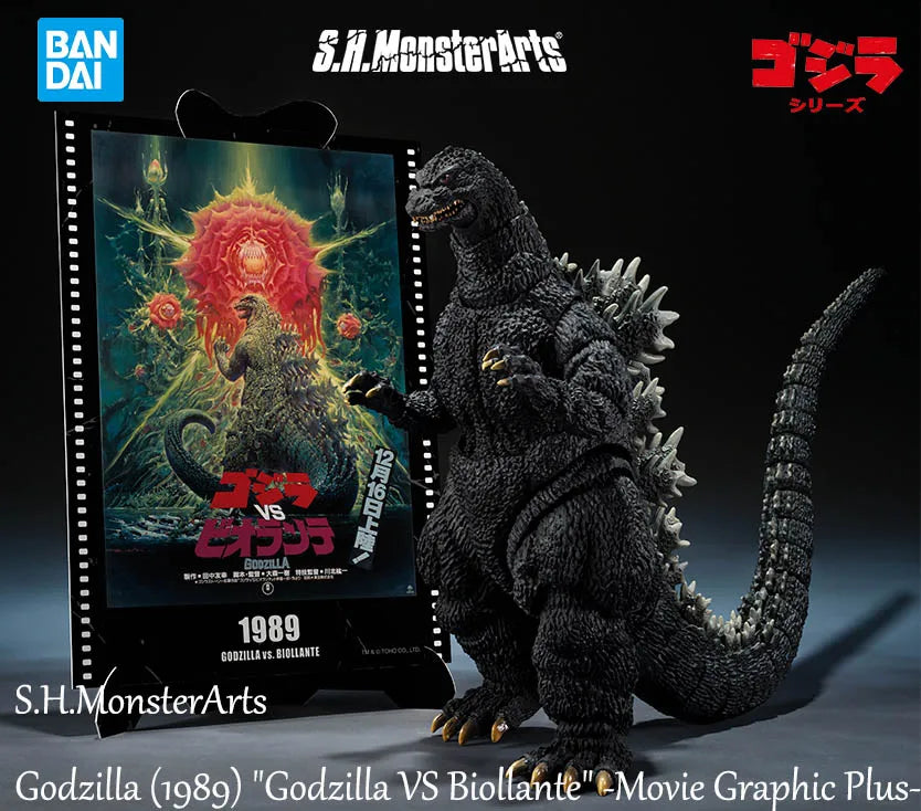 Auf Lager Bandai S.H.MonsterArts Godzilla (1989) "Godzilla VS Biollante" - Movie Graphic Plus Figuren Modell Originalverpacktes Spielzeug Geschenk