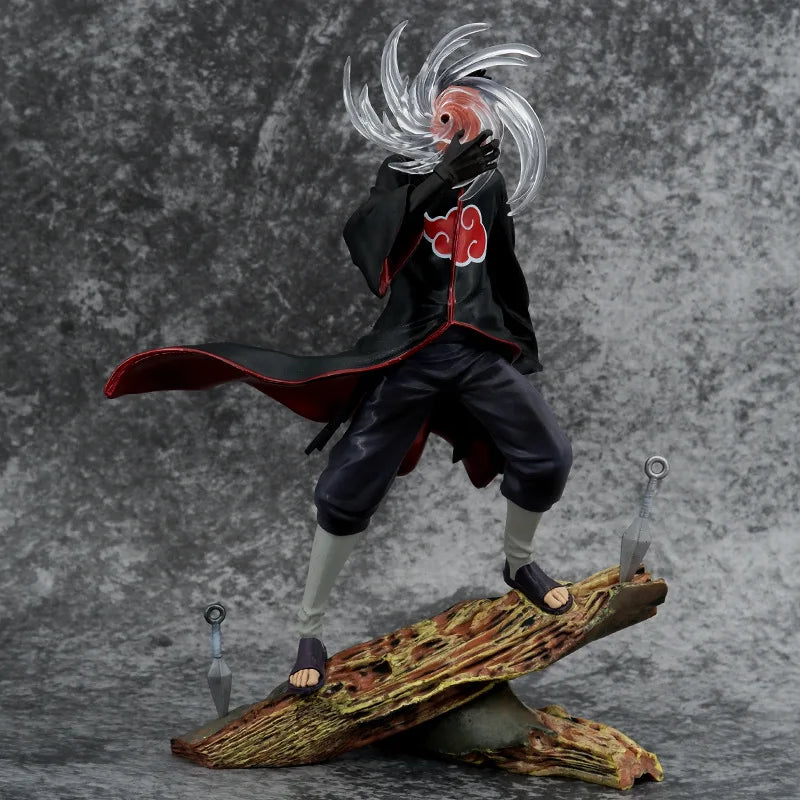 26cm Anime Akatsuki Uchiha Obito Tobi Battle Ver. GK PVC Action Figure Statue Collection Stand Model Kids Toys Doll Gifts