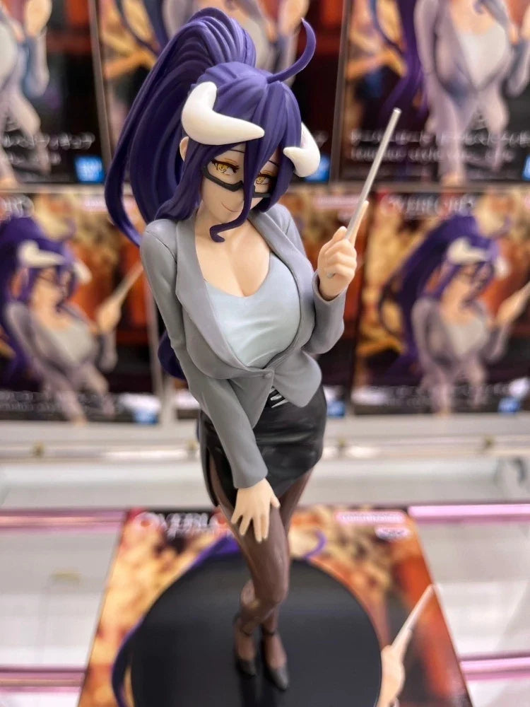 Bandai Original 20cm Eacher Style Version Overlord Albedo Anime Action Figure Model Desktop Decoration Toys