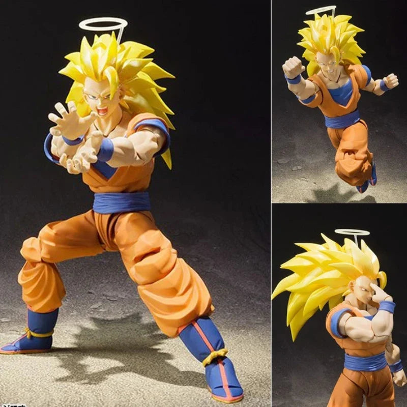 Dragon Ball Super Saiyan 3 Goku Action Figure - Collectible Shf Model with Decorative Hands Ideal for Fans And Collectors