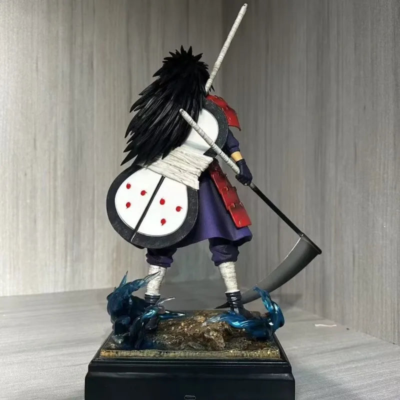 36cm Naruto Series Edo Tensei Madara Uchiha Figure with LED Light Reanimation Statue Model Anime Collectible Birthday Gifts Toys