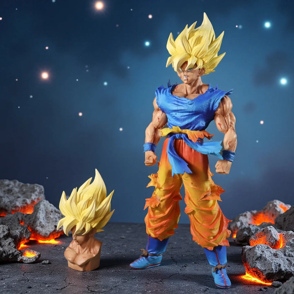 Interchangeable head 27cm Dragon Ball Z Figure Goku Anime Figures First Super Saiyan  Gokou PVC Model Toys Doll  Gifts