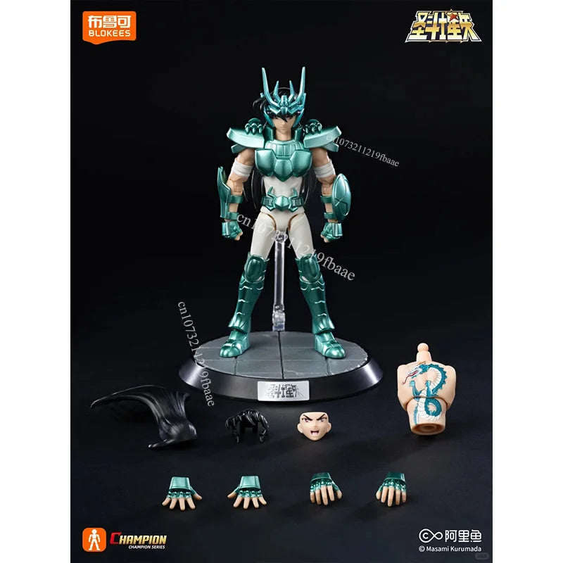 Genuine Saint Seiya Shiryu Action Figure Shura Toy Death Mask Assembly Model Kit Champion Class Doll Gift