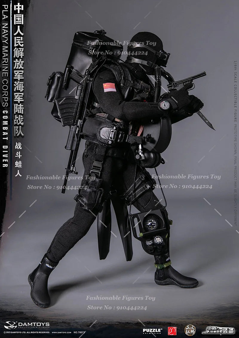 DAMTOYS 78073 1/6 Men Soldier PLA Marine Corps Battle Combat Diver Full Set 12" Action Figure Model Toys Collection Gift