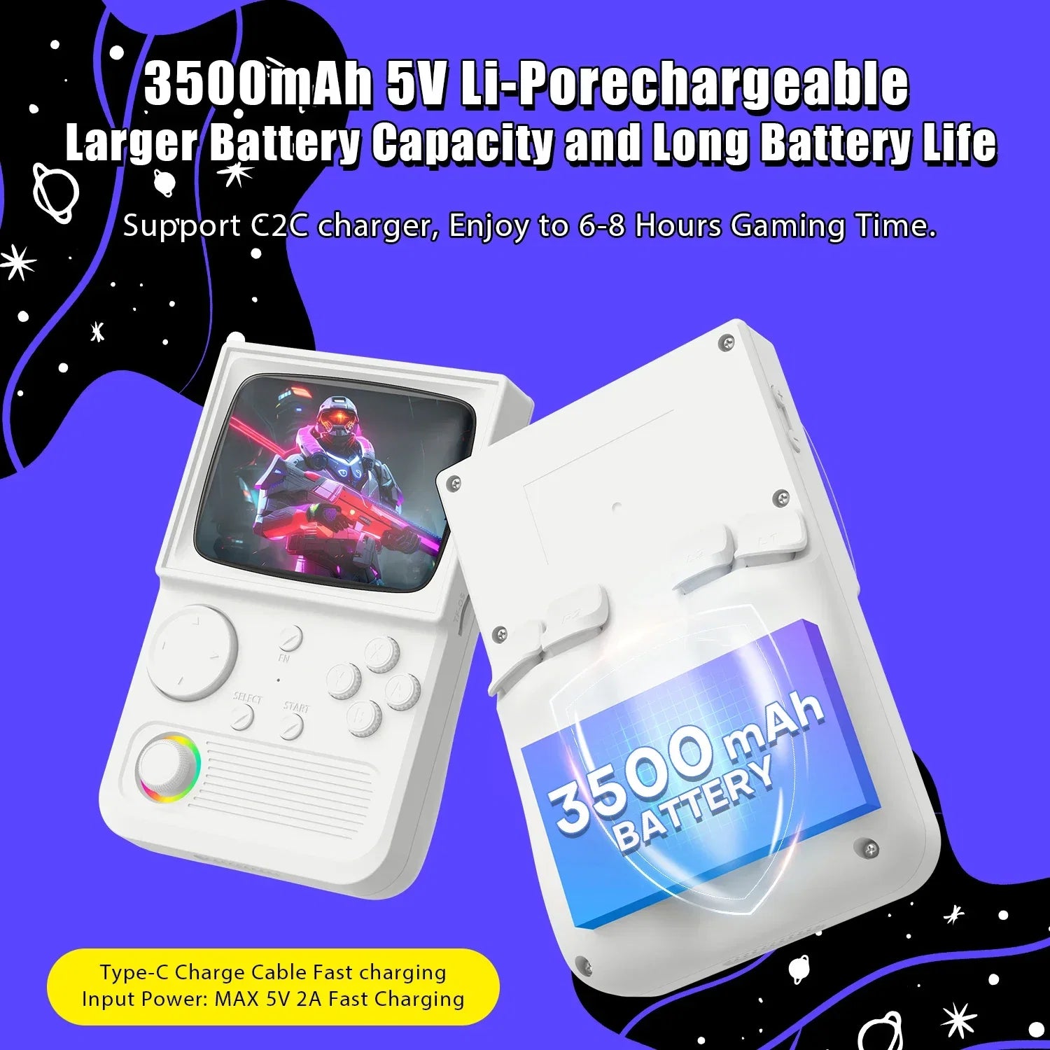 R36T New Retro Handheld Game Console 3.5 Inch IPS Screen 27+Emulators 18000+ Classic Games Portable Pocket Video Game Console