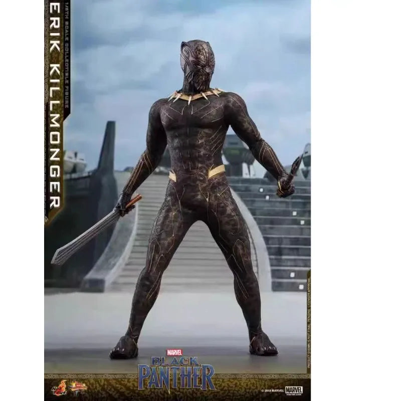 Original Hot Toys Marvel MMS471 Black Panther Killmonger Money Leopard Eri Anime Figure Model Collection Toys