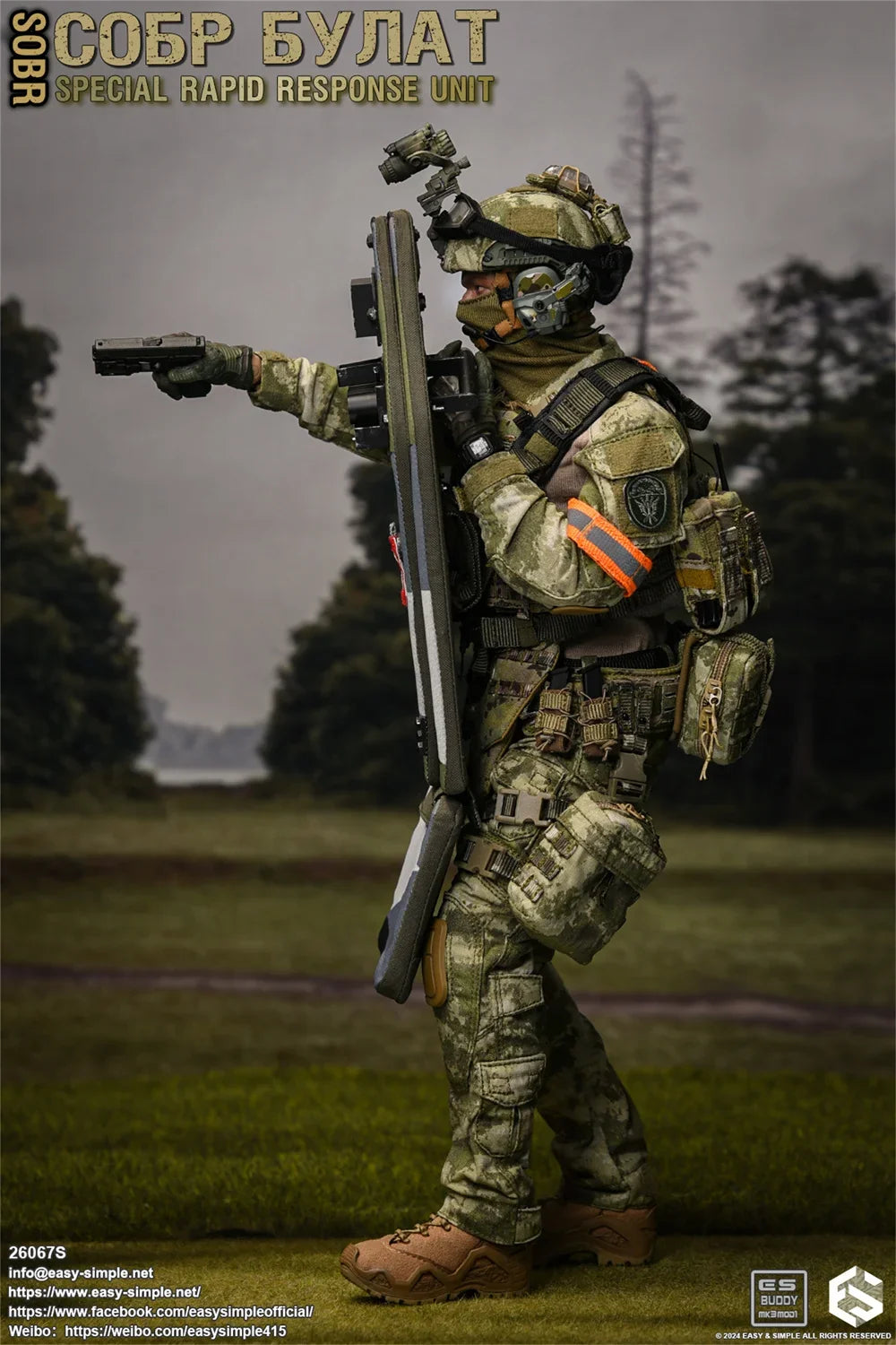 Limited Edition EASY&SIMPLE ES 26067S 1/6 Scale Russian SOBR Male Soldier Full Set For 12'' Action Figure Collectible Model