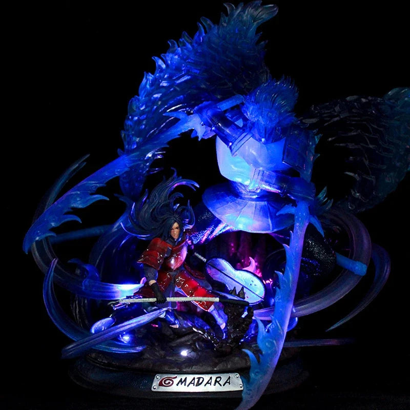 Naruto 36cm Anime Figures Naruto Uchiha Madara Figure Susanu PVC Illuminated Statue Collection Model Gk Figurine Toy Gifts