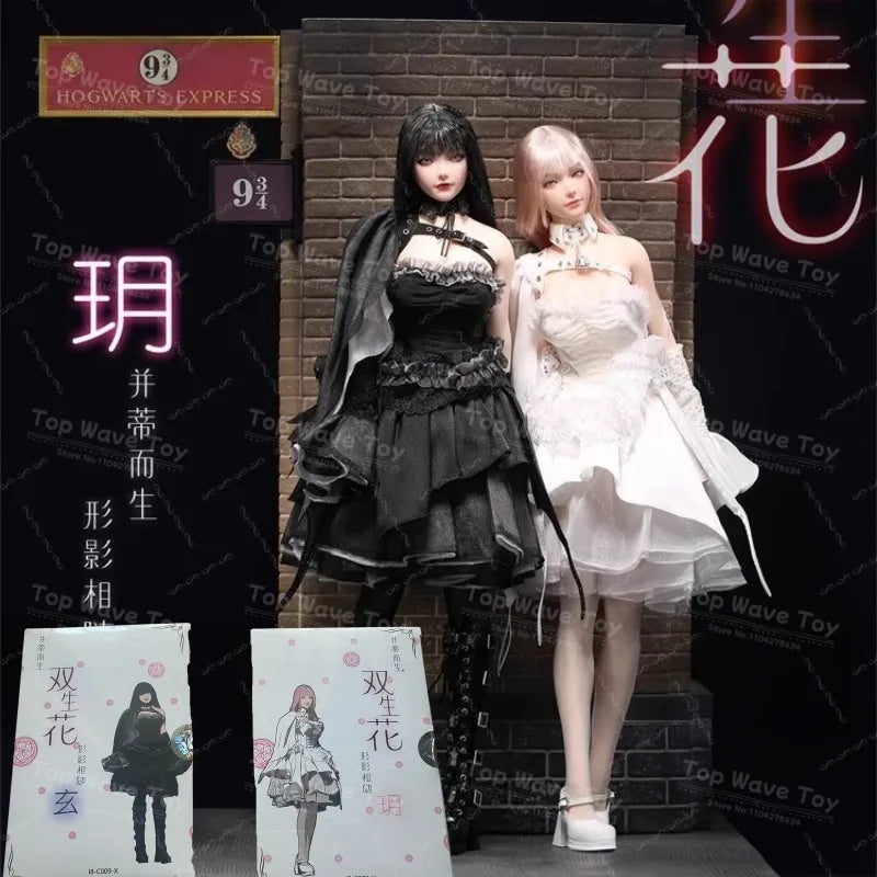 Neues Lager I8TOYS I8-C009 1/6 Twin-flowered Yue Xuan Kopfmodell mit beweglichen Augen und Kleiderset, passend für 12'' weibliche Soldaten-Actionfigur