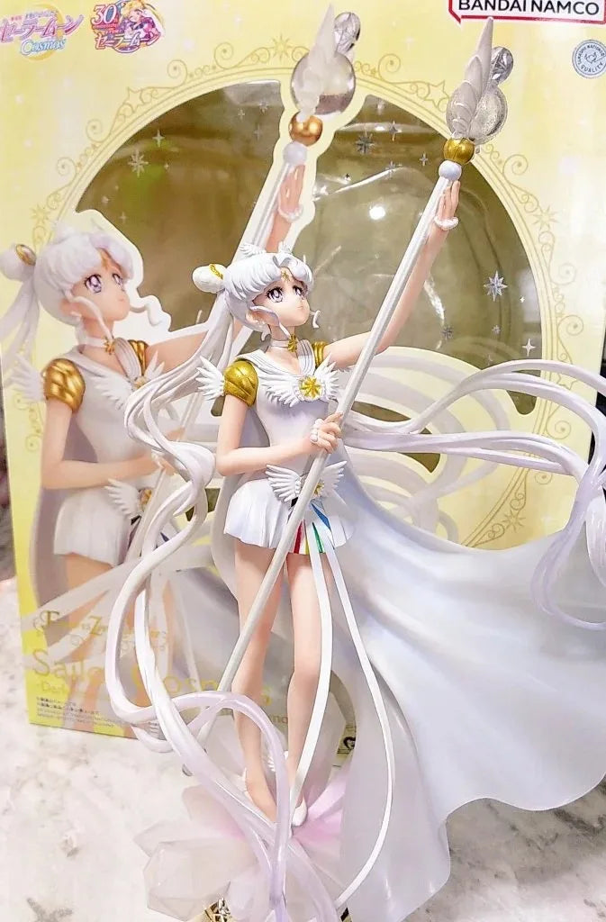 Original Bandai Anime Sailor Moon Action Figures Cosmos Darkness Calls To Light Figuartszero Chouette Collection Toys Ornament