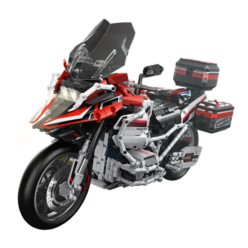 Technical 1:5 Scale Germany Motorcycle R1300GS ADVENTURE Building Block Model Vehicle Steam Motor Brick Steam Toys With Light