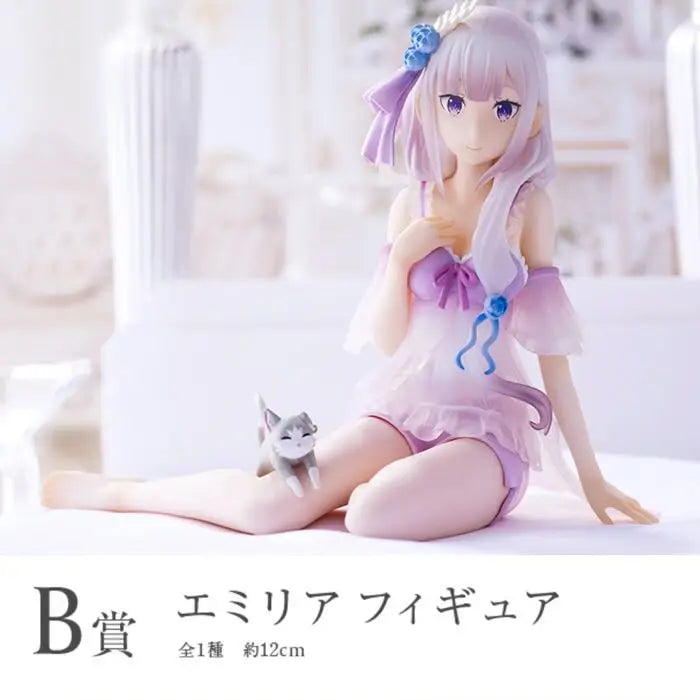 BANDAI Original Ichiban Kuji Re:Life in A Different World From Zero Emilia Siesta Figure Prize B Action Figures Model Decoration