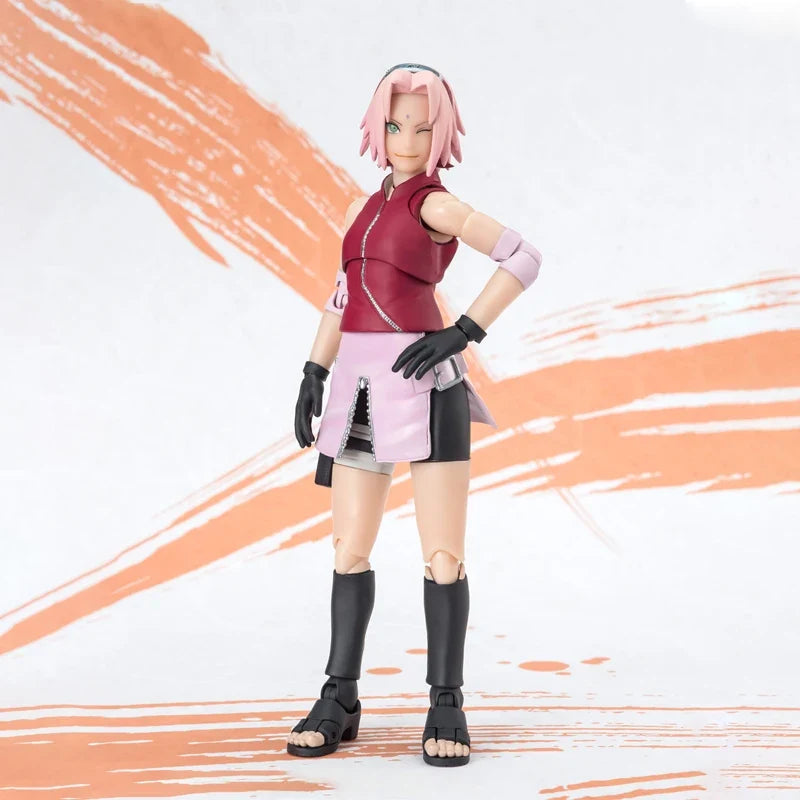 Bandai Original Genuine Figure Naruto Model Kit SHF Sakura Haruno NarutoP99 Collection Action Figure Model for Kids Toys Gifts