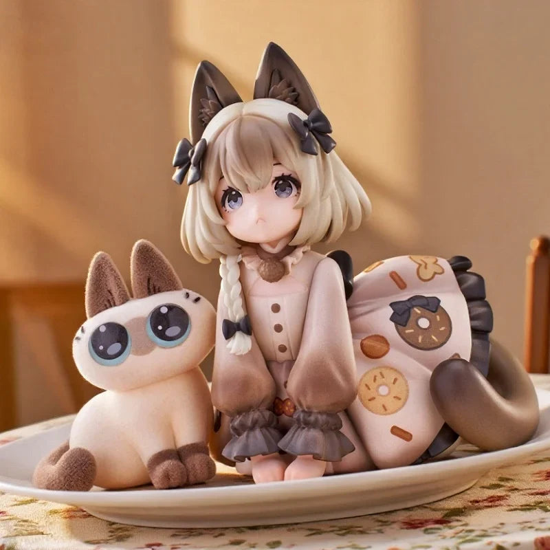 Ribose Tea Time Cat×Siamese Cat Little Beans Friendship Collaboration Set Special Ver Anime Figure Desktop Cute Figures Toy Gift
