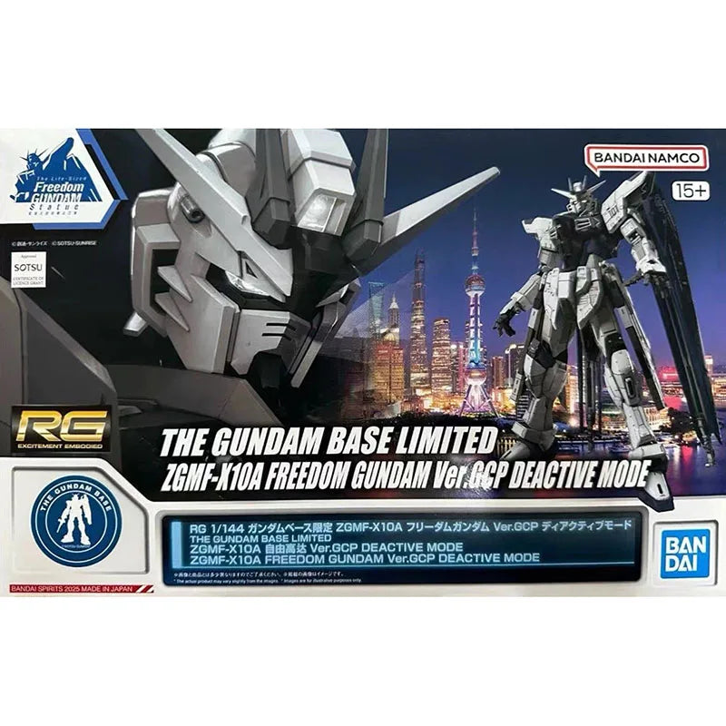 In Stock BANDAI RG 1/144 THE GUNDAM BASE ZGMF-X10A FREEDOM GUNDAM Ver. GCP DEACTIVE MODE Anime Action Figures Assembly Model Toy