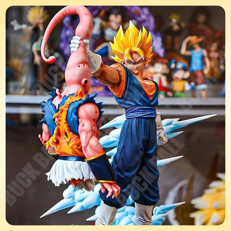 NEW Super Saiyan Goku Vs Majin Buu Figure Son Goku Dragon Ball Anime Figures 31cm Statue Collection Model Kids Toy Birthday Gift