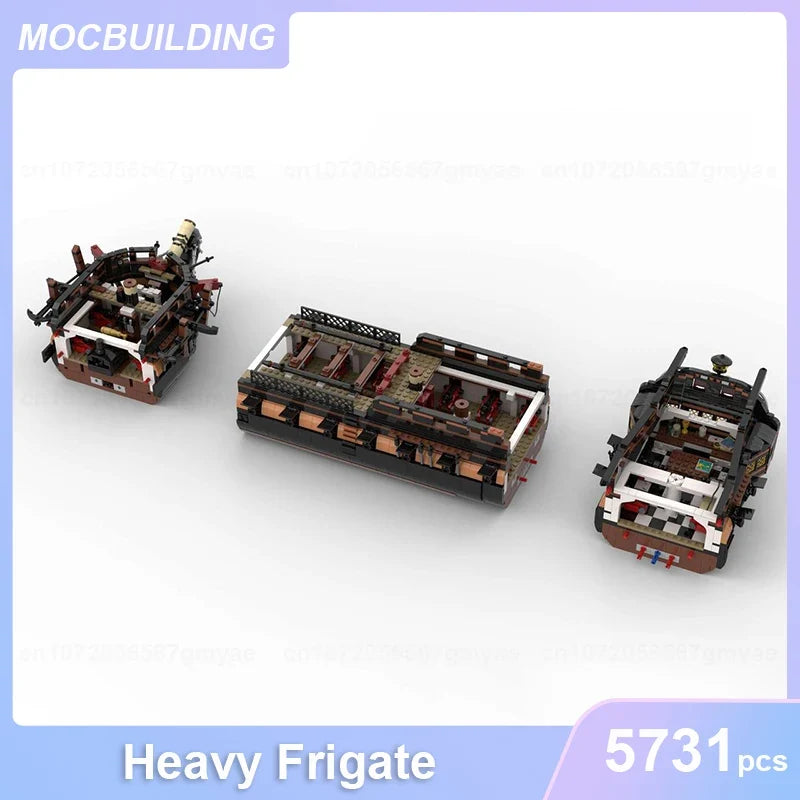 Heavy Frigate Model MOC Building Blocks DIY Assemble Bricks Military Transportation Educational Creative Xmas Toys Gifts 5731PCS